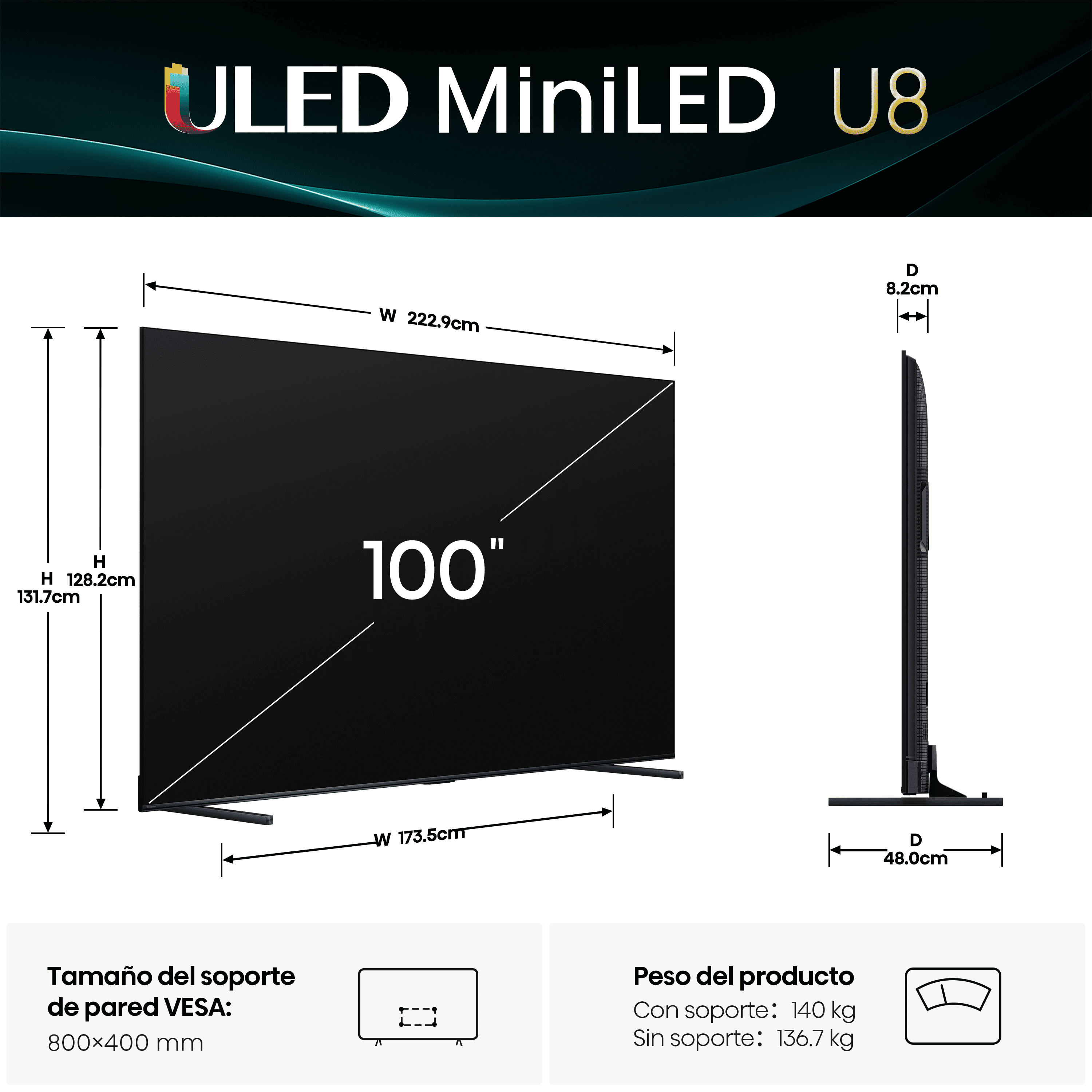 Hisense-100U8Q-dimensiones