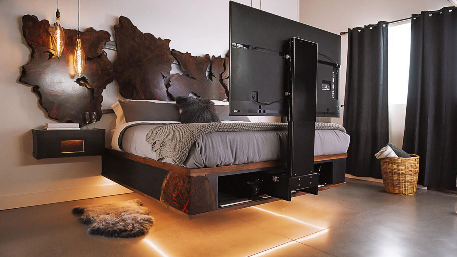 Future Automation UBLS | Soporte tv motorizado elevador bajo la cama giratorio